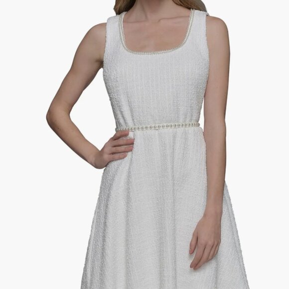 KARL LAGERFELD PARIS Sleeveless Belted A-Line Dress SIZE 6 NWT - Picture 1 of 6